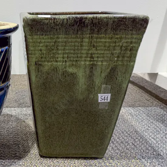 Green Glazed Garden Pot