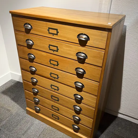 Vintage Eight Slender Drawer Work Cabinet