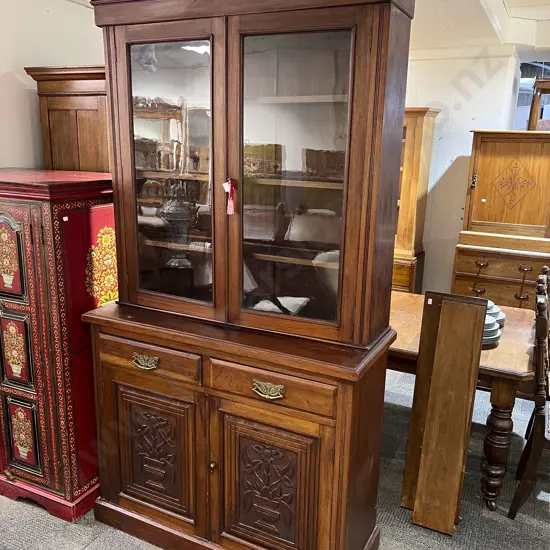 Vict. Mahogany Bookcase Cabinet