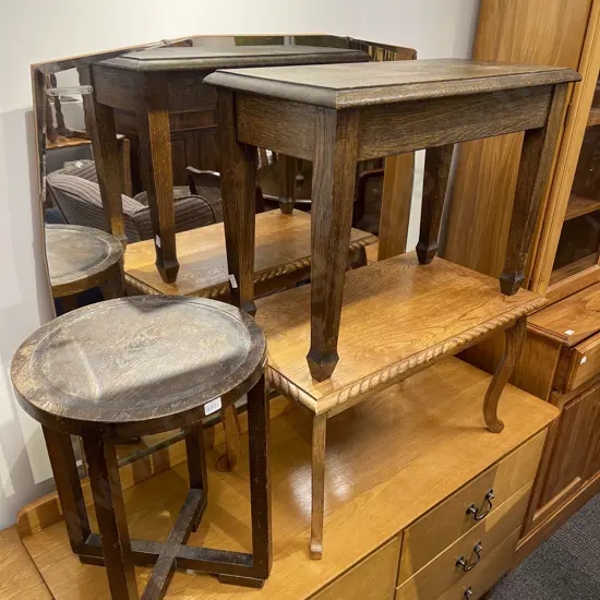 Three Assorted Oak Side Tables