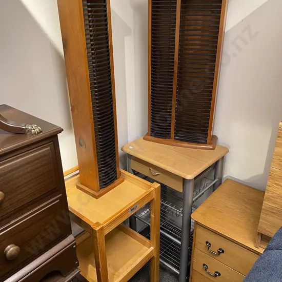 Two Assorted Modern Kitchen Trolleys & Two CD Racks