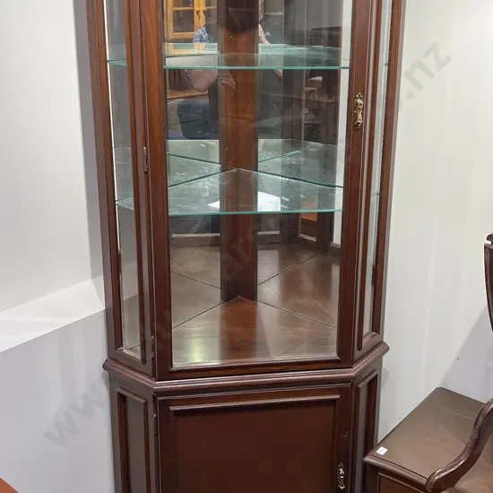 Mahogany Glazed Top Corner Cabinet