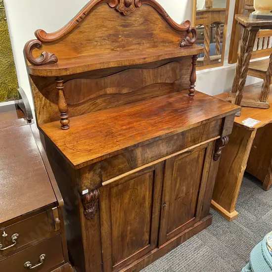Vict. Mahogany Chiffioner with Shelf Gallery Back