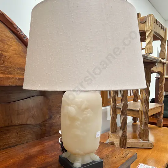 Embossed Opaque Glass Table Lamp
