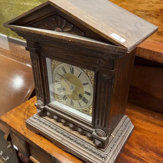 Oak Cased Mantel Clock