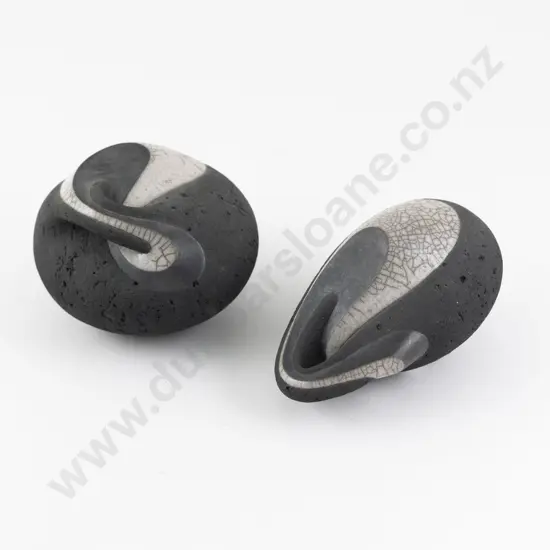 Two Rick Rudd Raku-Fired Forms