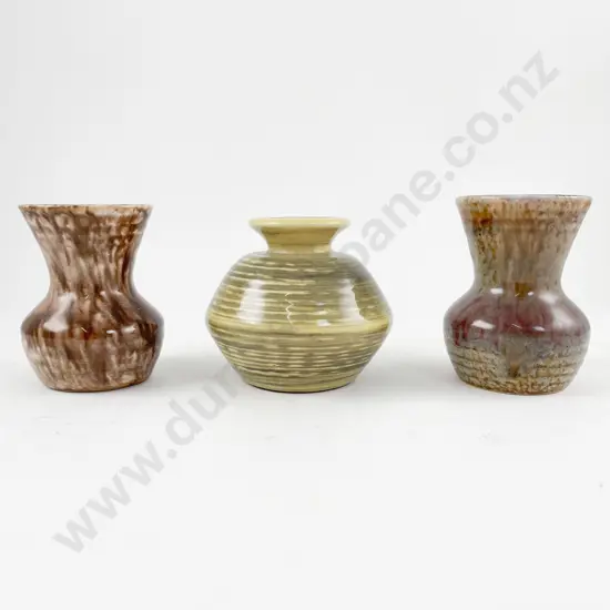 Carl Vendelbosch for NZI Vase & Two Crown Lynn Ambrico Vases