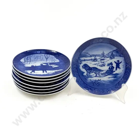 Eight Assorted Royal Copenhagen Christmas Side Plates