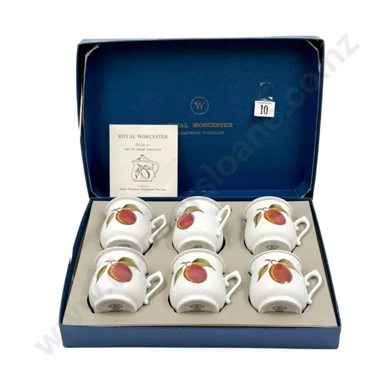 Boxed Royal Worcester Set of Six Pot De Creme Chocolat
