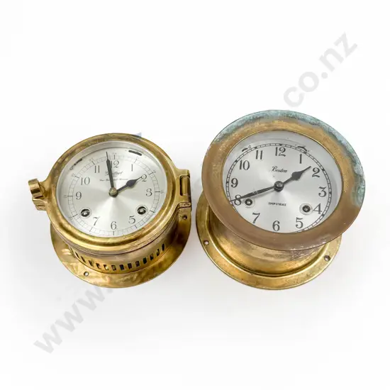 Two Brass Ships Clocks