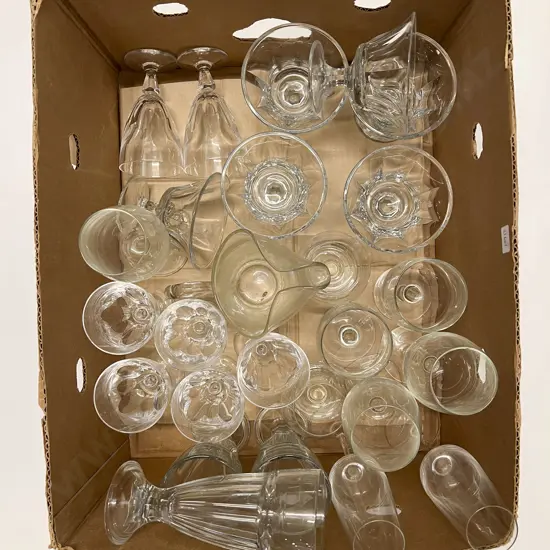 Box of Assorted Glassware