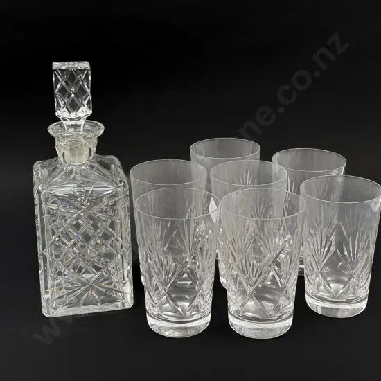 A Set of Seven Tumblers together with Crystal Decanter