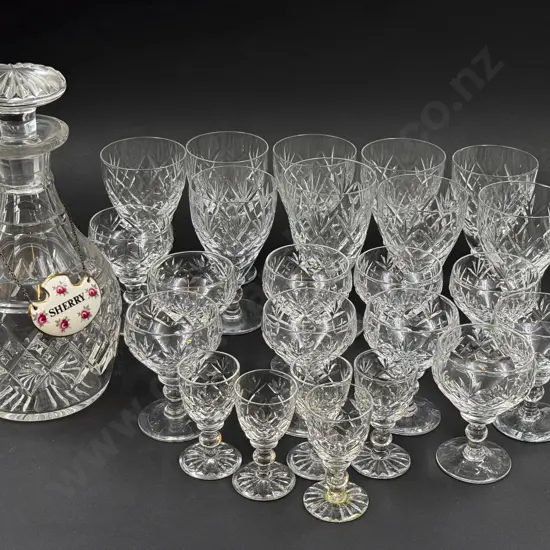 Quantity of Assorted Webb Corbett Crystal Glasses & Decanter