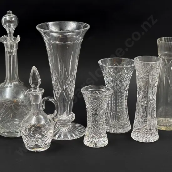 Quantity of Assorted Crystal Vases etc