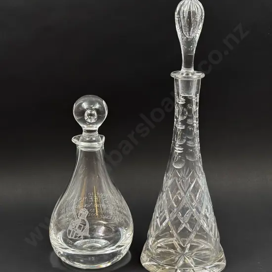 Crystal Conical Decanter together with Other Glass Decanter (Faults)