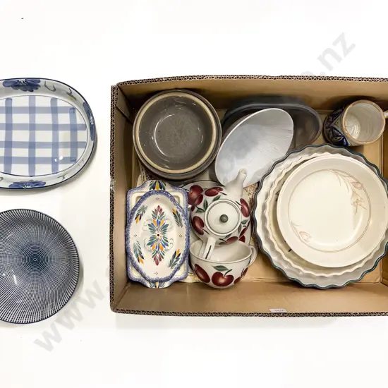 Box of Assorted Kitchen Ceramics etc