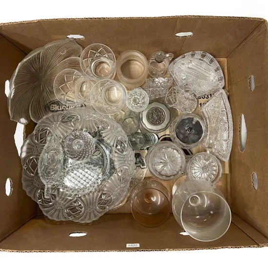Box of Assorted Crystal & Glassware