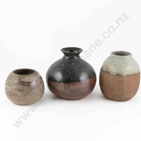 Three NZ Pottery Vases
