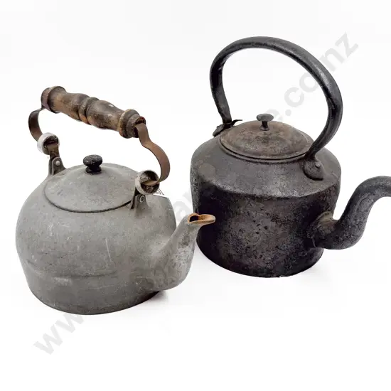 Vintage Cast Iron Kettle together with Other