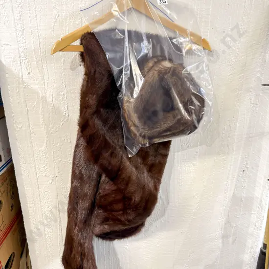 Mid C20th Mink Shoulder Stole & Hat