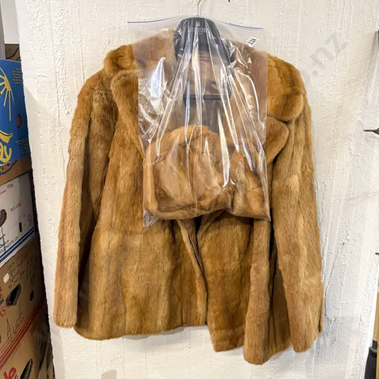 Mid C20th Fine Red Fur Jacket & Hat