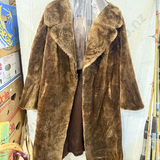 Vintage Fur Full Length Coat with Hat