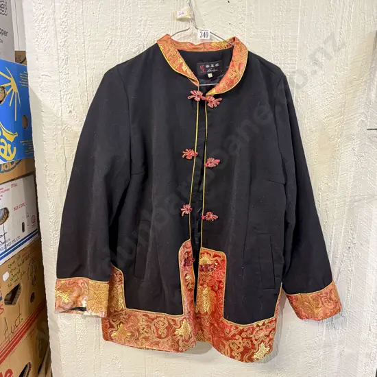 Chinese Black & Patterned Brocade Jacket