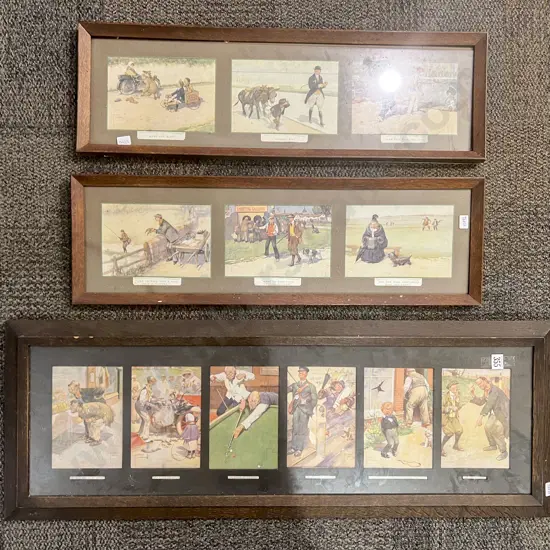 Three Assorted Framed Carciature Studies