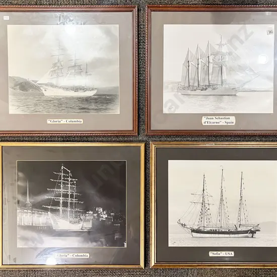 Four Assorted Martime Ship Study Prints
