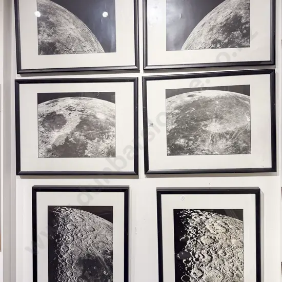 Six Framed Close Up Photographs of the Moon