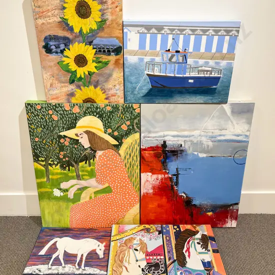 Seven assorted Oil on Canvas Works