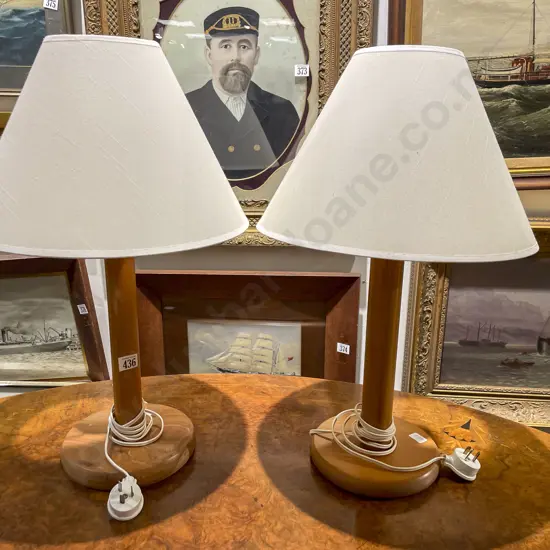 Two Wooden Table Lamps