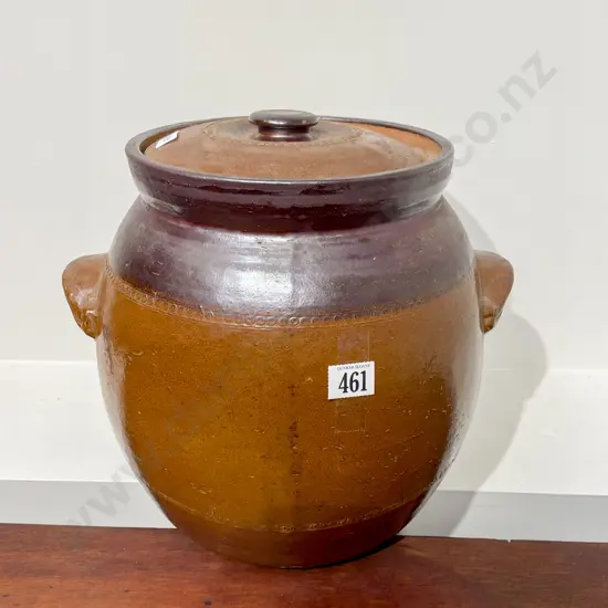 Lidded Stoneware Crock