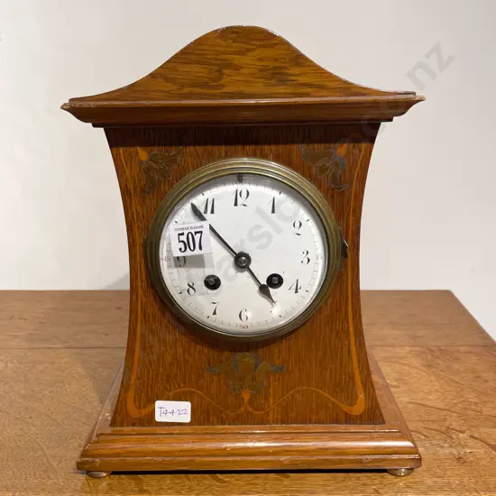 Oak Art Nouveau Mantle Clock