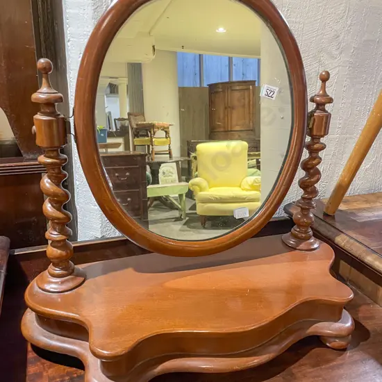 Reproduction Swing Toilet Mirror with Barley Twist Supports