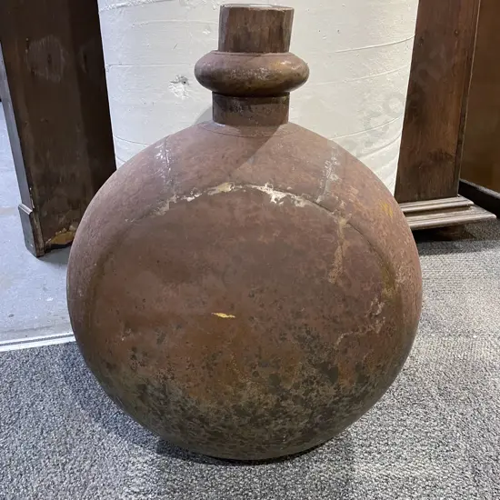 Large Decorative Tin Flask