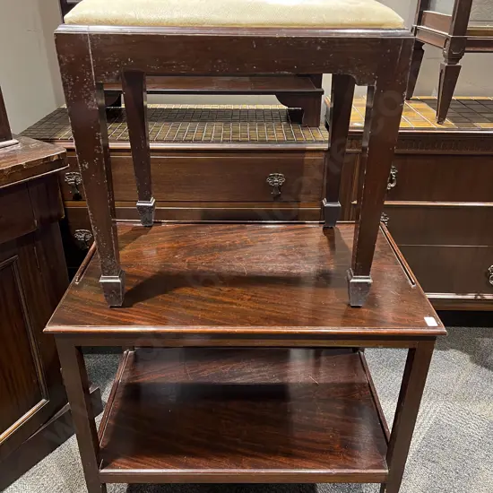Two Tier Occasional Table with Piano Stool