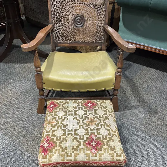 Oak Children's Chair together with Footstool