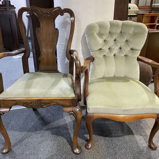 Single Carver Chair together with Buttonback Armchair