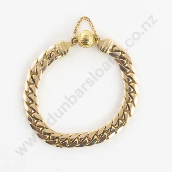 9ct Modern Flat Curb Link Bracelet