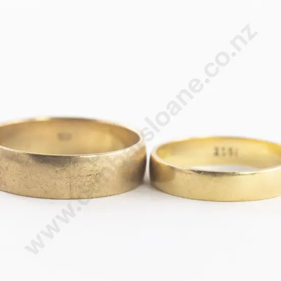 18ct and 9ct Plain Wedding Bands