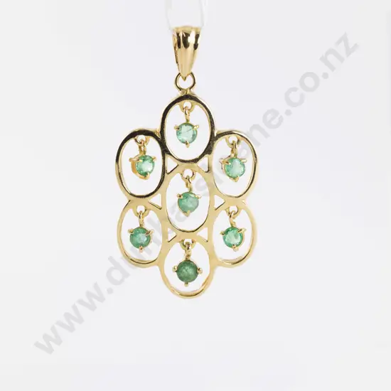 18ct Seven Stone Emerald Pendant