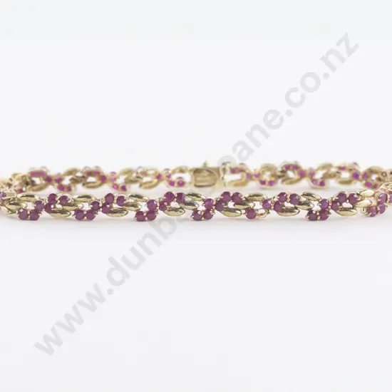 14ct 96Stone Fancy Ruby Bracelet