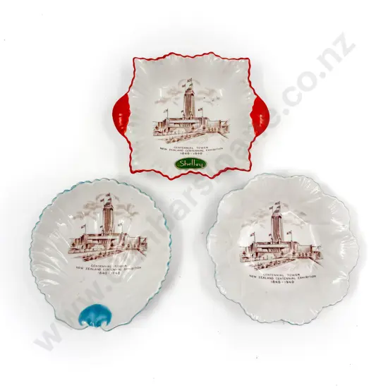 Three Shelley NZ Centennial Commemorative Pin Dishes