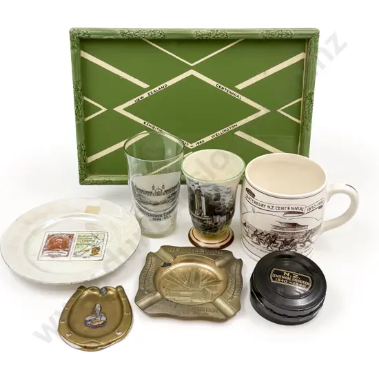 Assorted Centennial Exhibition Ware including Small Tray Assorted China & Ashtrays
