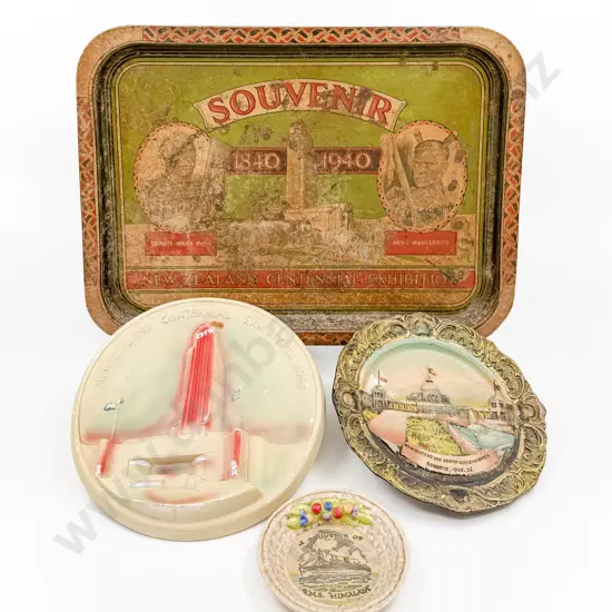 NZ Centennial Tray together with Three Assorted Souvenir & Centennial Ware Display Items