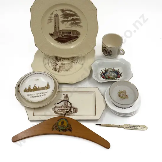 Quantity of Assorted NZ Centennial & Souvenir China incl Stanhope Dip Pen