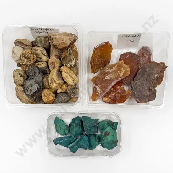 Box Quantity of Assorted Agates Chrysocolla & Carnelian