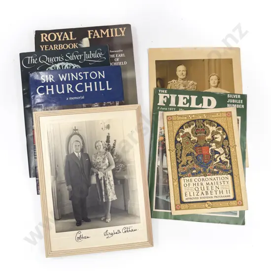 Five Assorted Royalty Reference Books together with Signed Framed Photograph & Other