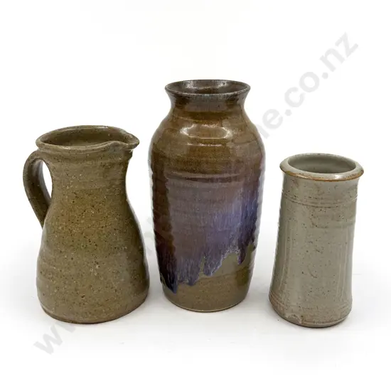 Two NZ Pottery Vases & Jug